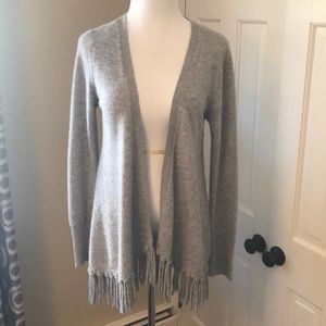 Cashmere fringe cardigan